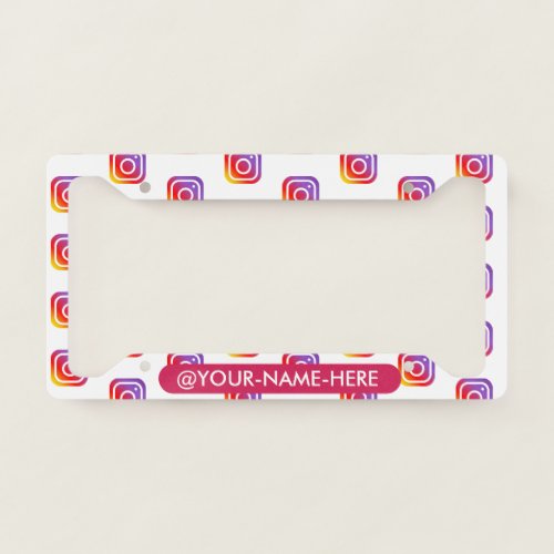 custom business logo instagram backdrop simple license plate frame