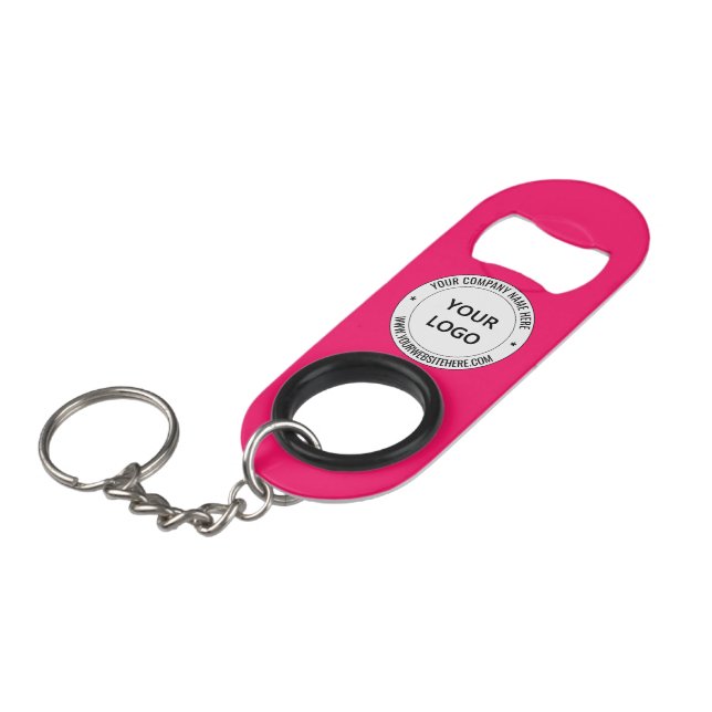 Custom Business Logo Keychain Bottle Opener Gift (Front Angled)