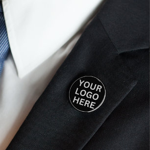 Custom Business Logo l Black & White Branded  Button