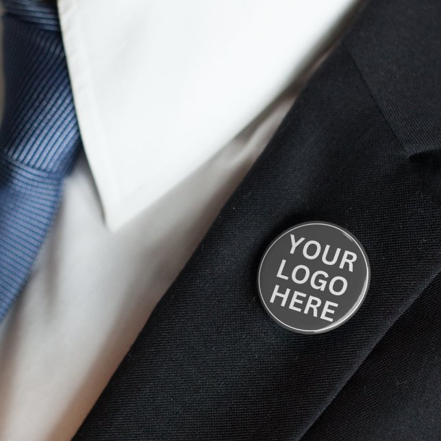Custom Business Logo l Gray Cooperate Branding   Button (Creator Uploaded)