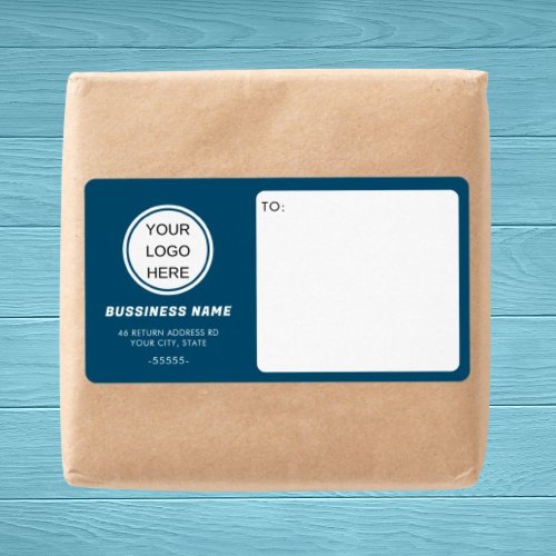 Custom Business Logo l Navy Blue Shipping Product  Label