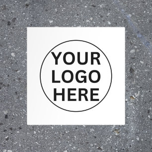 Custom Business Logo l Professional Black & White  Floor Decals