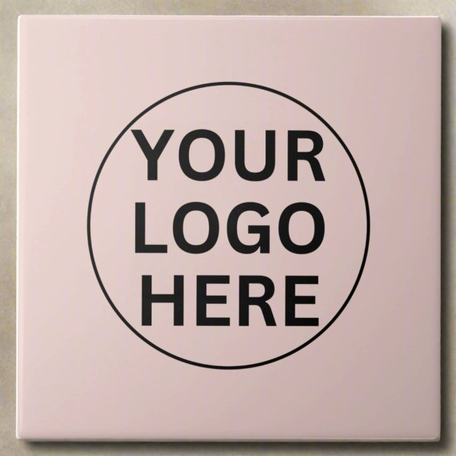 Custom Business Logo l Promotional Blush Pink Ceramic Tile (Creator Uploaded)
