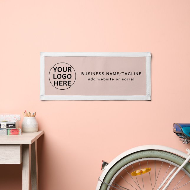 Custom Business Logo l Promotional Blush Pink Pennant (Insitu 2)