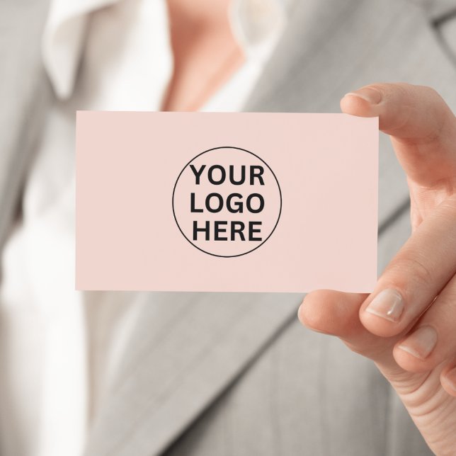 Custom Business Logo l Simple Clean Blush Pink  Business Card (Creator Uploaded)
