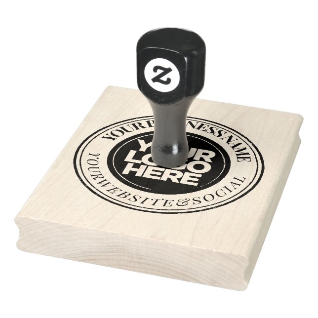 Custom Business Logo Large Elegant Chic Rubber Stamp (Stamp)