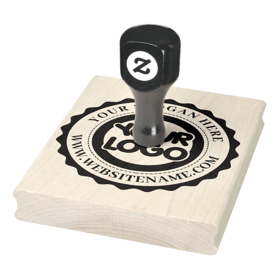 Custom Business Logo Large Rubber Stamp | Zazzle