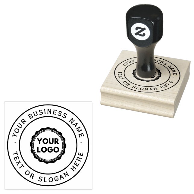 Custom Business Logo Large  Rubber Stamp (Stamped)