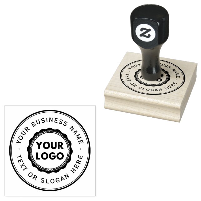 Custom Business Logo Large  Rubber Stamp (Stamped)