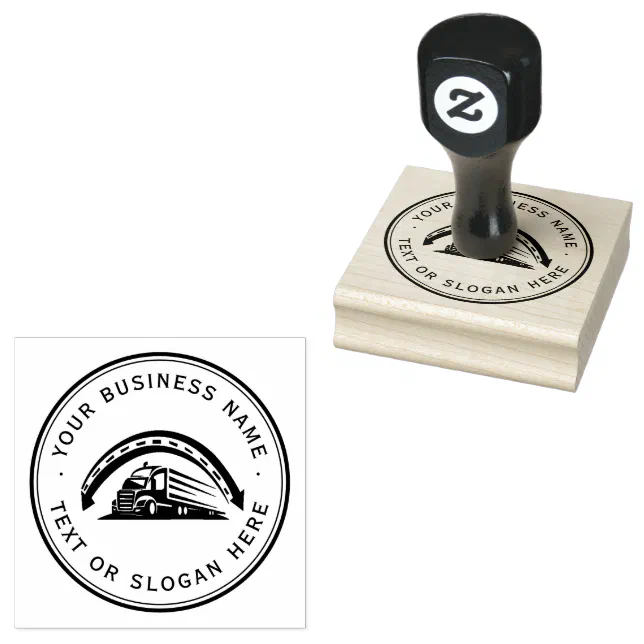 Custom Business Logo Large Rubber Stamp | Zazzle