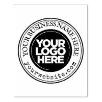 Create Your Own Modern Round Custom Business Logo Rubber Stamp | Zazzle