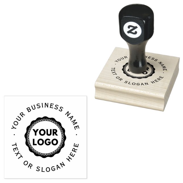 Custom Business Logo Large  Rubber Stamp (Stamped)