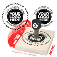 Custom Business Logo Large Rustic Rubber Stamp