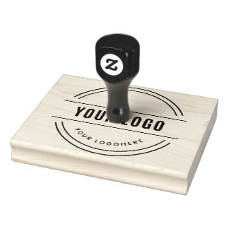 Custom Business Logo Large Square Wood Rubber Stam Rubber Stamp
