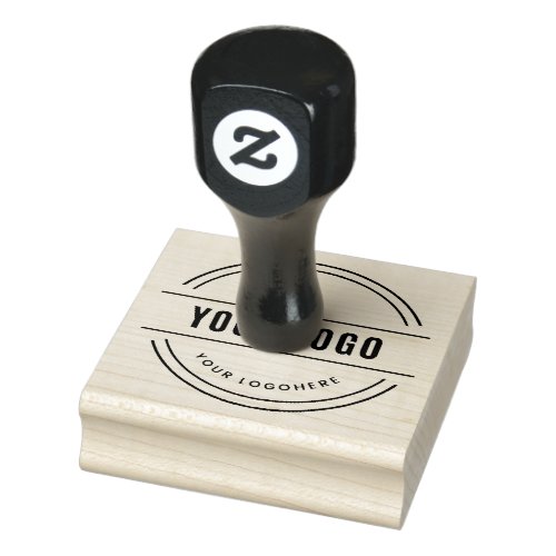 Custom Business Logo Large Square Wood Rubber Stamp