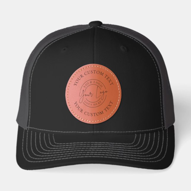 Custom Business Logo Leather Patch Hat (Front)