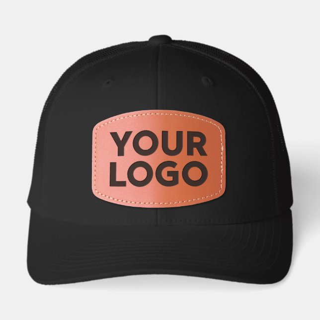 Custom Business Logo Leather Patch Hat (Front)