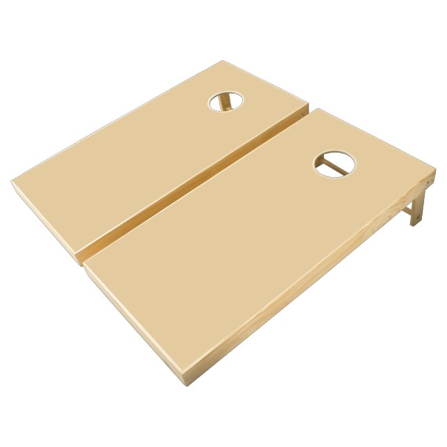 Custom Business Logo Light Wood Grain Branded Cornhole Set (Angled)