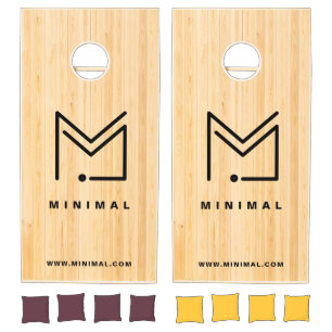 Custom Business Logo Light Wood Minimal Design Cornhole Set