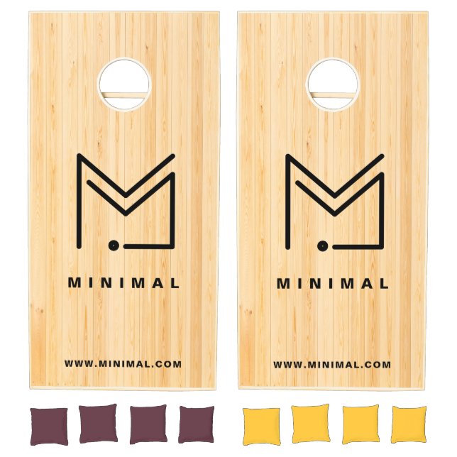 Custom Business Logo Light Wood Minimal Design Cornhole Set (Set)