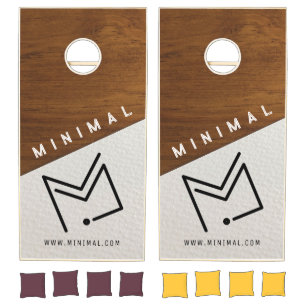 Custom Business Logo Light Wood Minimal Design Cornhole Set
