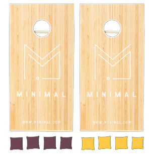 Custom Business Logo Light Wood Minimal Design Cornhole Set