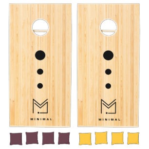Custom Business Logo Light Wood Minimal Design Cornhole Set