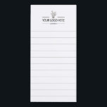 Custom Business Logo Lined Magnetic Notepad<br><div class="desc">Customize this lined magnetic notepad with a business logo. It features a minimal and modern design in black and white. Ideal for your employees, as promotional supplies for clients, or as a to-do list for a shop or corporation.</div>