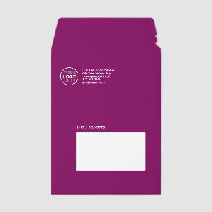 Custom Business Logo Magenta Cardstock Envelope Mailers