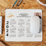 Custom Business Logo Marketing 2024 Calendar Mouse Pad<br><div class="desc">This modern business calendar mousepad is custom made with your professional company name under the the agent name in chic typography. This minimalist black and white calendar magnet features your logo on one side and personalized photo on the other. Contemporary marketing tools for a corporation in 2024. The weeks start...</div>