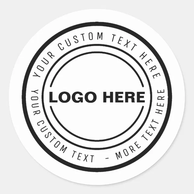 Custom BUSINESS LOGO marketing material Classic Round Sticker | Zazzle