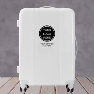 Custom Business Logo Minimal Black & White Travel Luggage