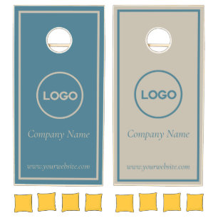 Custom Business Logo Minimal Design Wood Board Cornhole Set