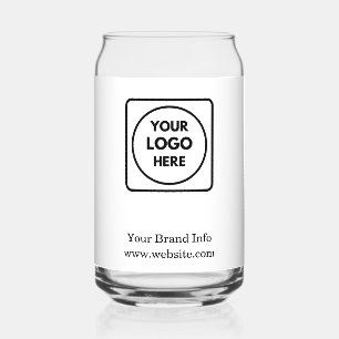 Custom Business Logo Minimal Modern Branding Can Glass