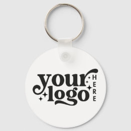 Custom Business Logo Minimal Simple Professional Keychain