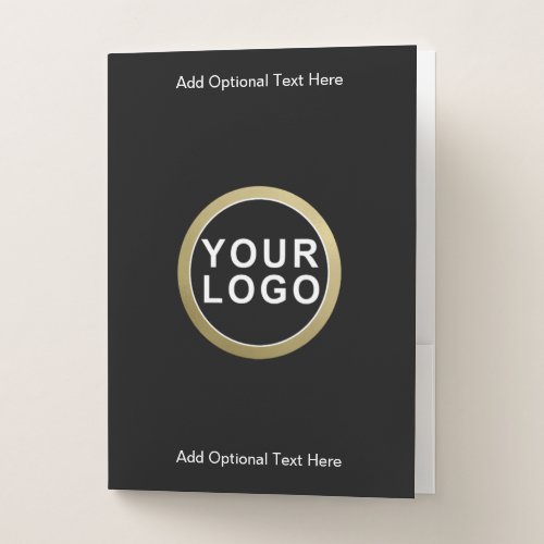 Custom Business Logo Minimalist Black   Pocket Folder