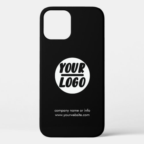 custom Business Logo Minimalist  Black  white iPhone 12 Case