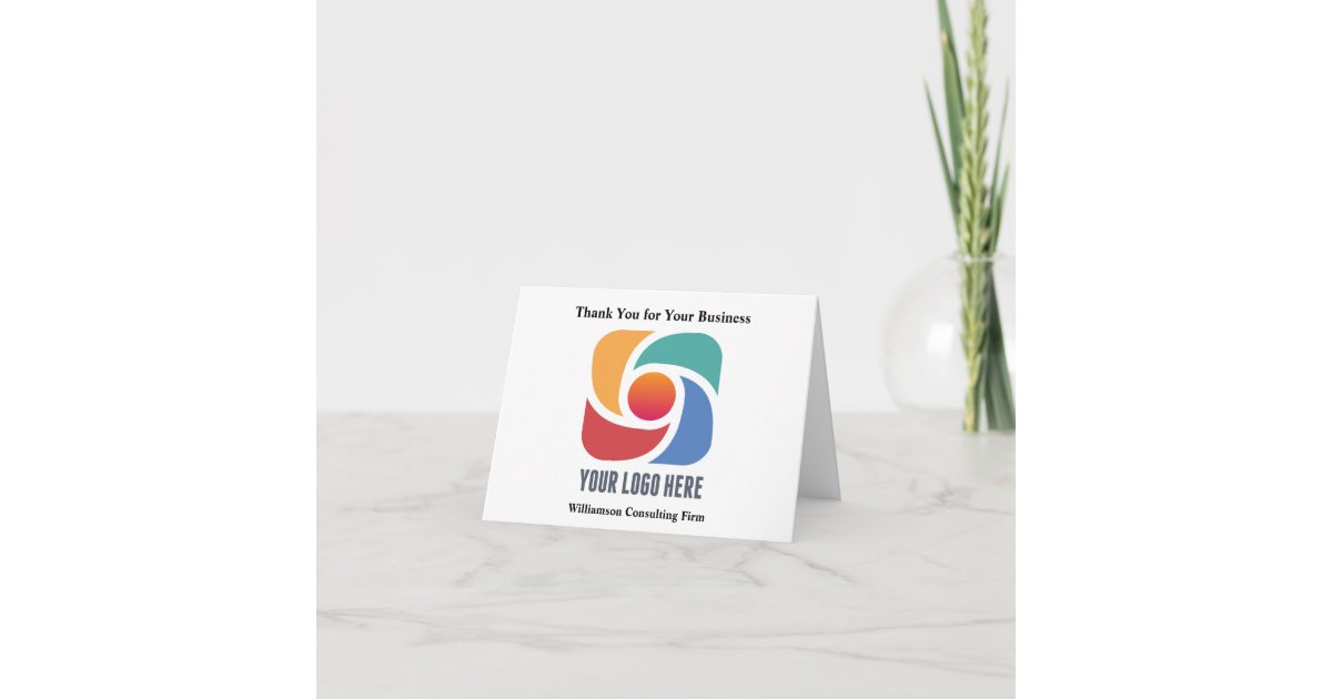 Custom Business Logo Minimalist Company Name Thank You Card | Zazzle