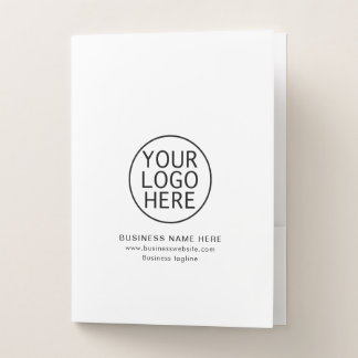 Custom Business Logo Minimalist Marketing Pocket Folder