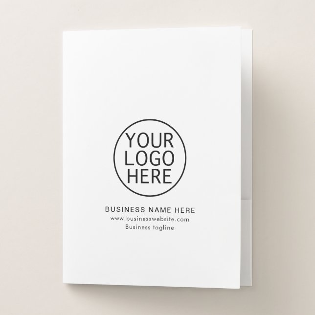 Custom Business Logo Minimalist Marketing Pocket Folder (Front)