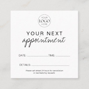 Custom Business Logo Minimalist Modern Customer Appointment Card