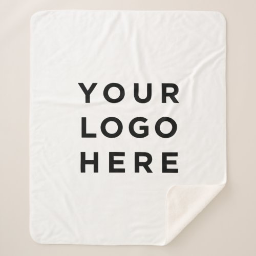 Custom business logo modern 50x 60 sherpa blanket