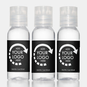 Custom Business Logo Modern Black Hand Sanitizer