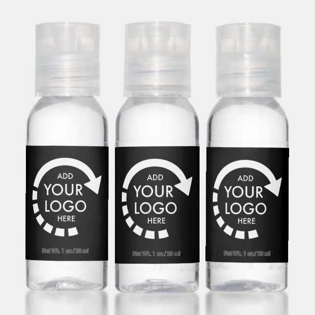 Custom Business Logo Modern Black Hand Sanitizer (Set)