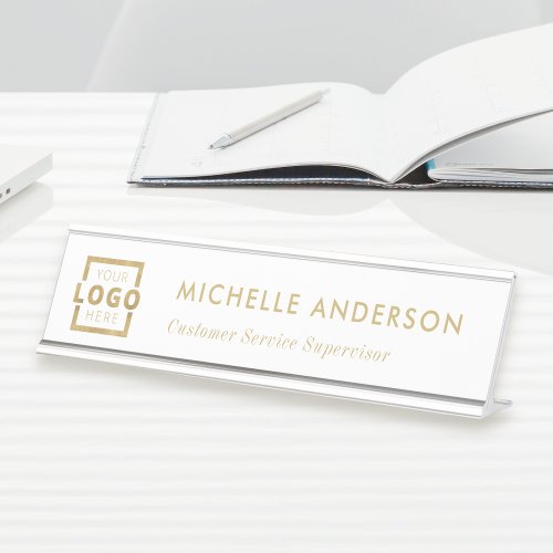 Custom Business Logo Modern Boss Gold Desk Name Plate