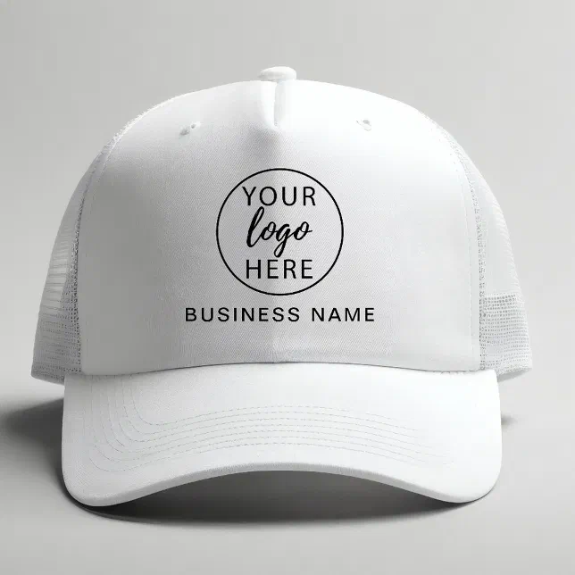 Modern Hat Custom Custom Business Logo Modern Custom Trucker Hat | Zazzle