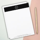 Custom Business Logo Modern Minimal Black<br><div class="desc">A modern and minimal business letterhead with a black background to add your custom logo. This professional business stationery is ideal for anyone wanting to promote their business. Personalize with your details and leave a lasting impression.</div>