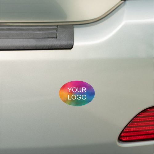 Custom Business Logo Modern Minimalist Oval Car Magnet