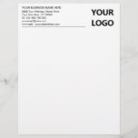 Custom Business Logo Modern Office Letterhead<br><div class="desc">Custom Color and Font - Simple Personalized Your Business Office Letterhead with Your Logo - Add Your Logo - Image / Business Name - Company / Address - Contact Information - Resize and move or remove and add elements / image and text with Customization tool. Choose your text / element...</div>