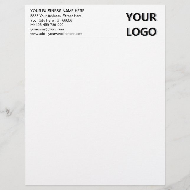 Custom Business Logo Modern Office Letterhead (Front)